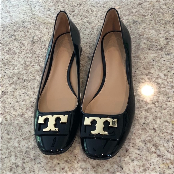 Tory Burch Shoes - Tory Burch black patent leather flats.